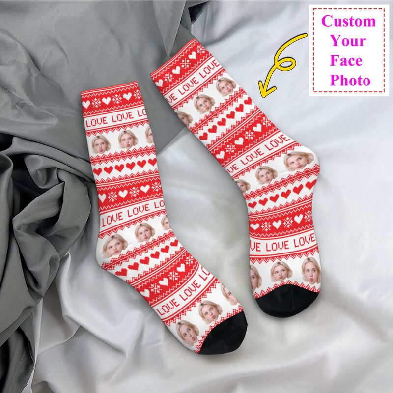 Dress Sock Men - Christmas Personalized Custom Face Photo Dress