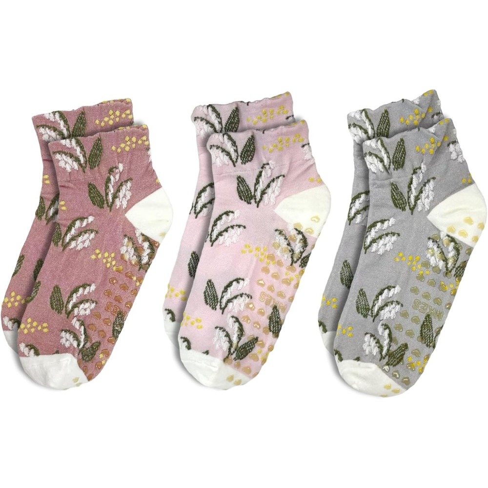 Grip Sock Yoga - Floral Jacquard Yoga Socks for Women