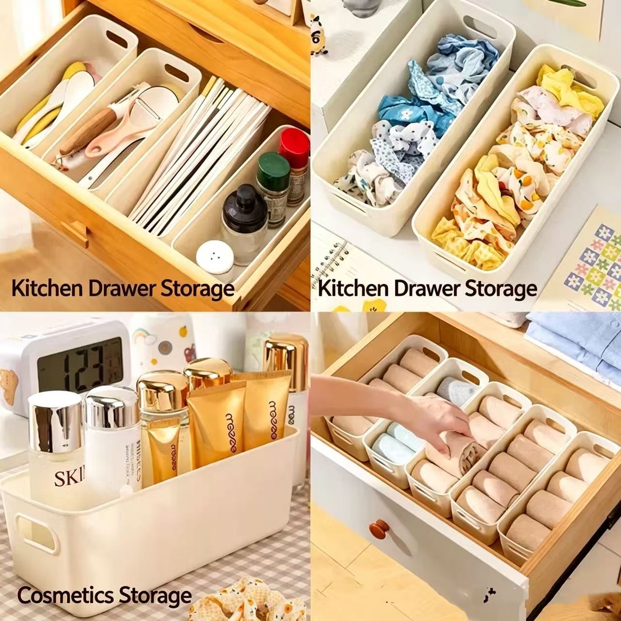 Sock Organizer Tray - All-Purpose Storage Tray Drawer Divider Organizer,