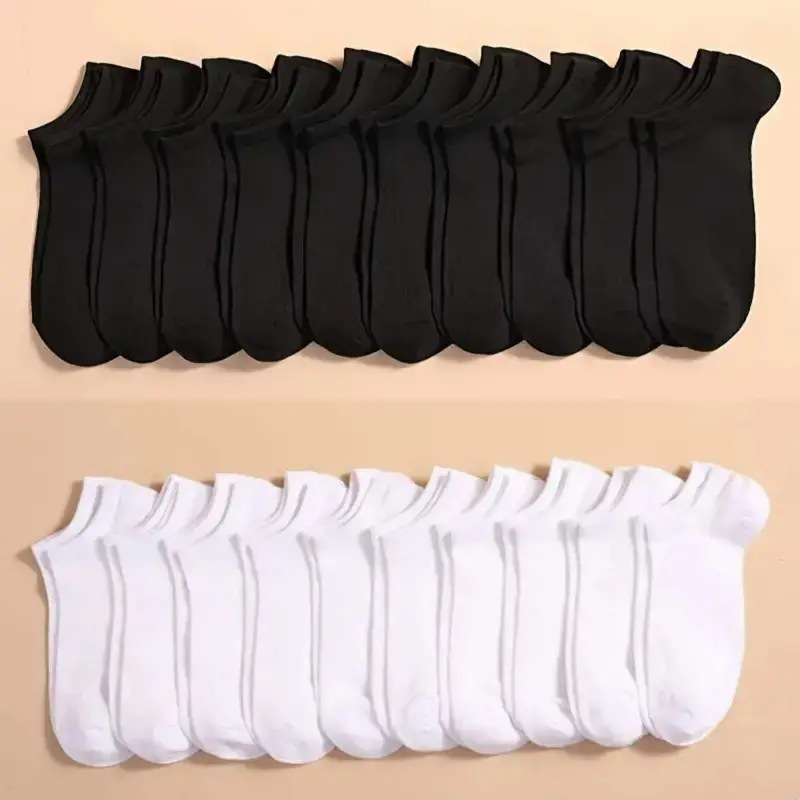 10 Pairs Bulk Black & White No - Ankle Sock Low Cut ulasan dan harga