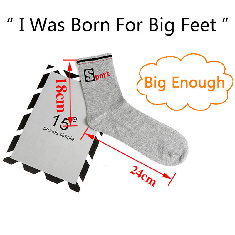3 Pairs/Pack Big Large Socks E - Cotton Crew Sock Pack ulasan dan harga