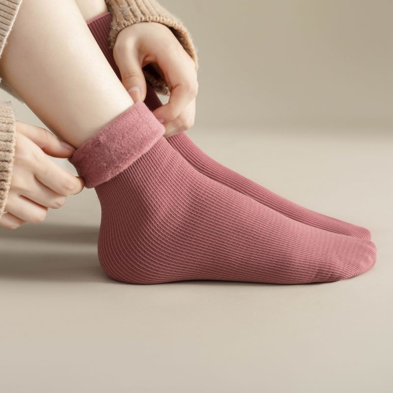 1-4Pairs  Warm Fleece Lined Mi - Boot Sock Slouchy ulasan dan harga