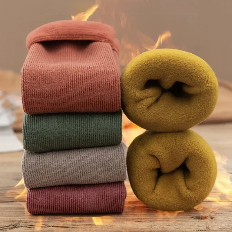 1-4Pairs  Warm Fleece Lined Mi - Boot Sock Slouchy ulasan dan harga