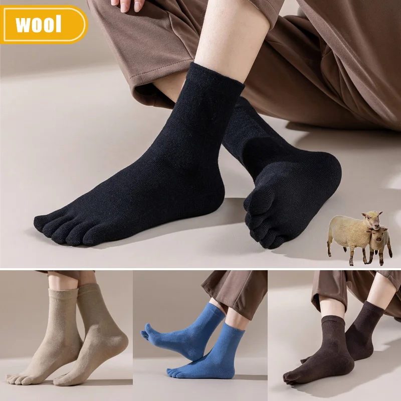 Mans Wool Five Finger Socks Sh - Thermal Sock Winter ulasan dan harga
