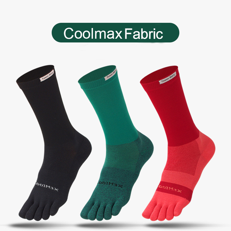 1/5 Pairs Men's High Crew Five - Toe Sock Split ulasan dan harga