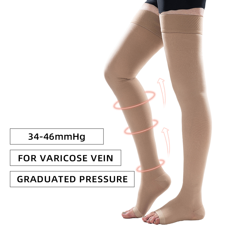 1Pair Thigh High Open Toe Medi - Compression Sock Medical ulasan dan harga