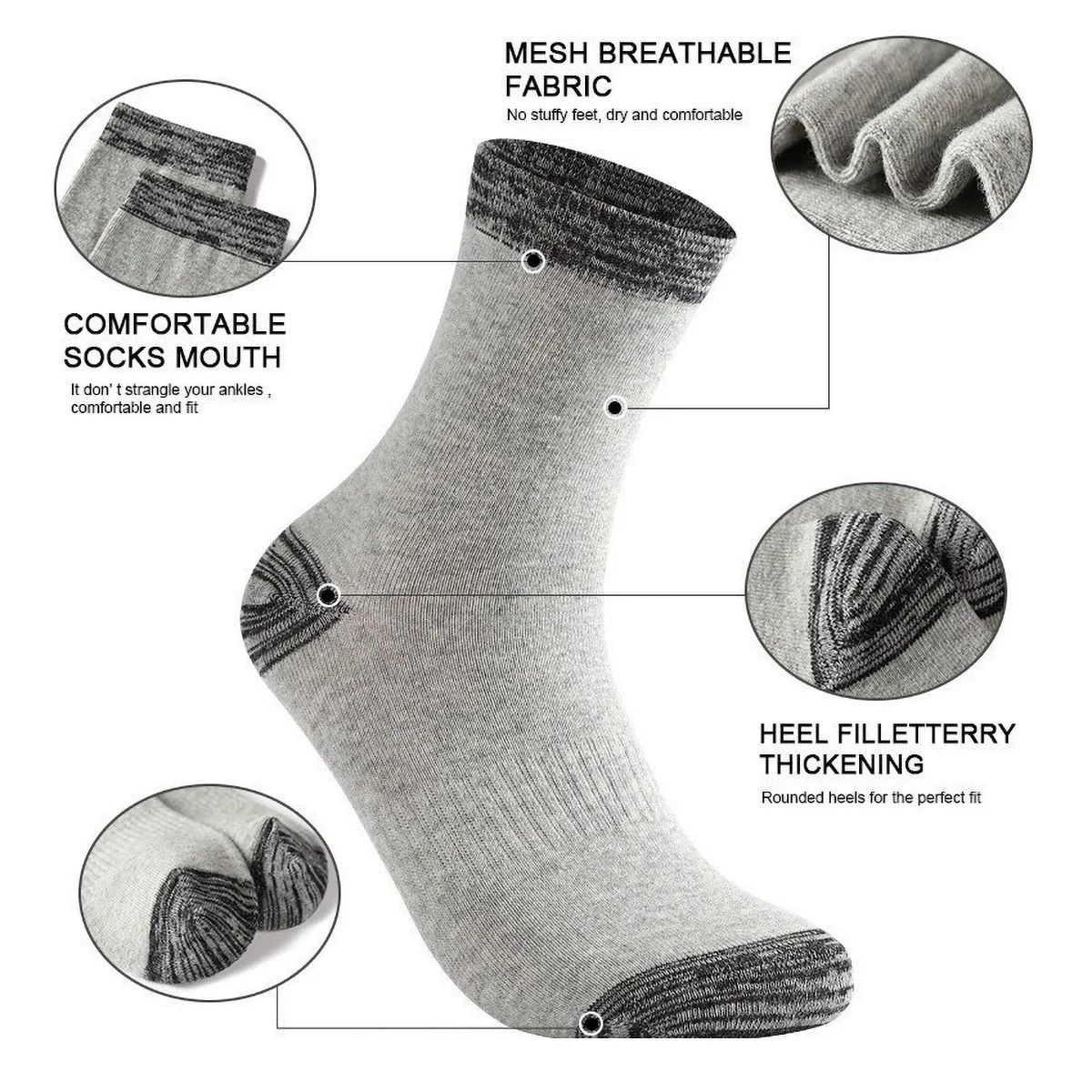 1/5 Pairs Men's Athletic Socks - Athletic Sock Cushion ulasan dan harga