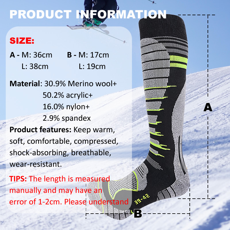 Merino Wool Ski Socks Cold Wea - Thermal Sock Winter ulasan dan harga