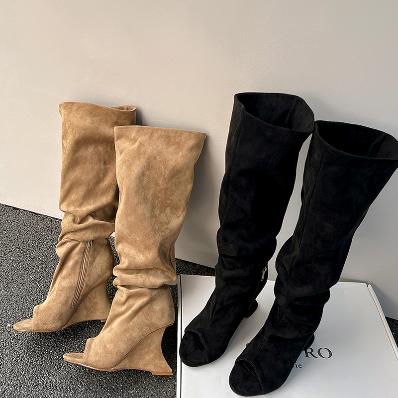 AIYKAZYSDL Strange Wedge Heel  - Knee High Sock Women ulasan dan harga