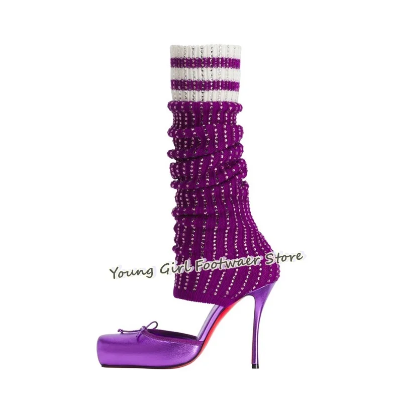 Shoe Cut Stiletto Heels Red Ba - Knee High Sock Women ulasan dan harga