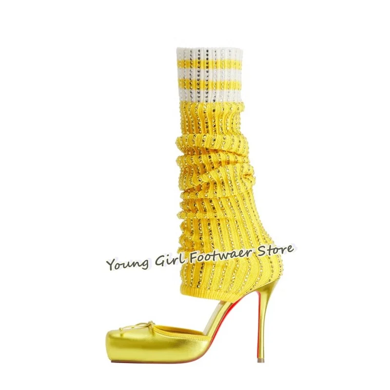 Shoe Cut Stiletto Heels Red Ba - Knee High Sock Women ulasan dan harga
