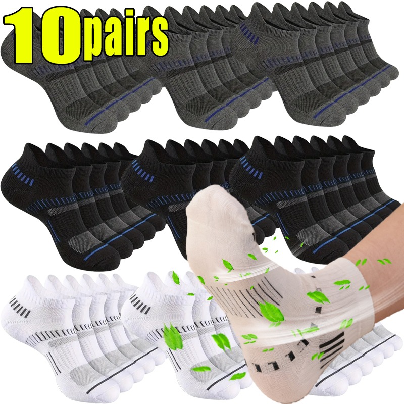 1-10pairs Breathable Mesh Men  - Ankle Sock Low Cut ulasan dan harga