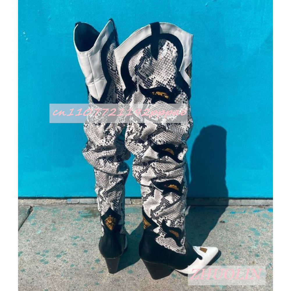 Winter Embroidered Snake Patte - Knee High Sock Women ulasan dan harga