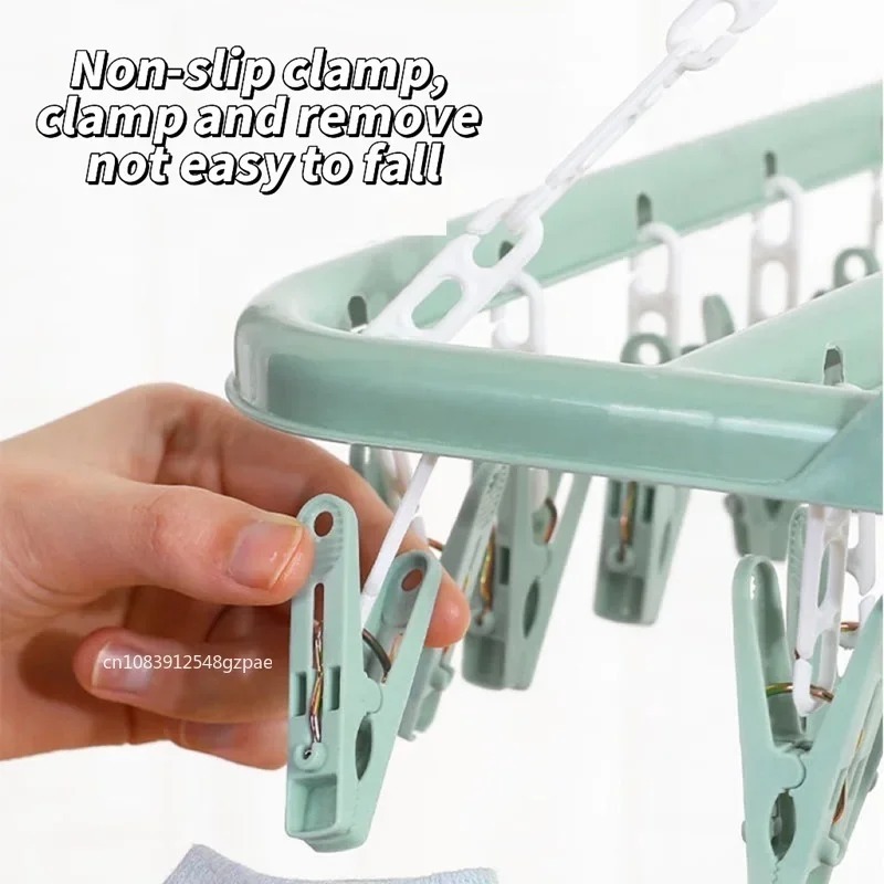 32 Clips Folding Clothes Dryer - Sock Organizer Tray ulasan dan harga