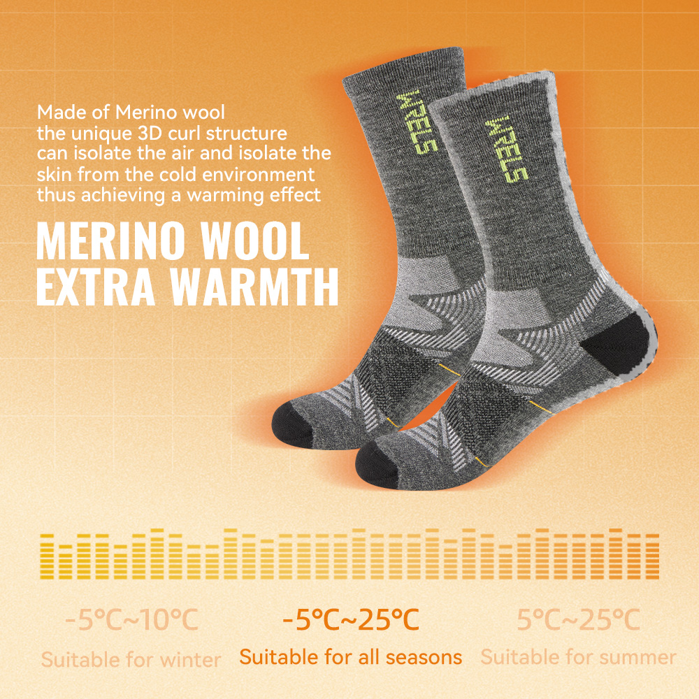 WRELS 1/2/3 Pairs Merino Wool  - Wool Hiking Sock ulasan dan harga
