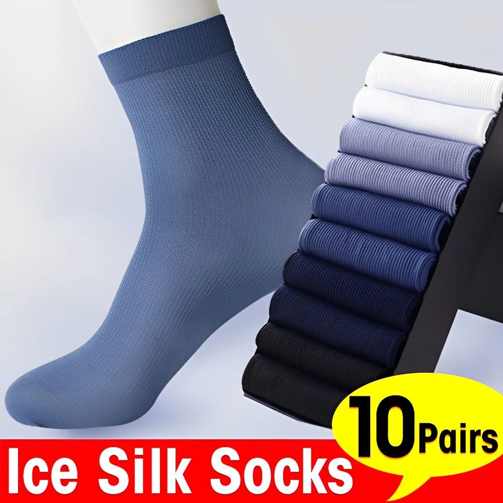 10pairs New Breathable Men Ice - Silk Sock Bamboo ulasan dan harga