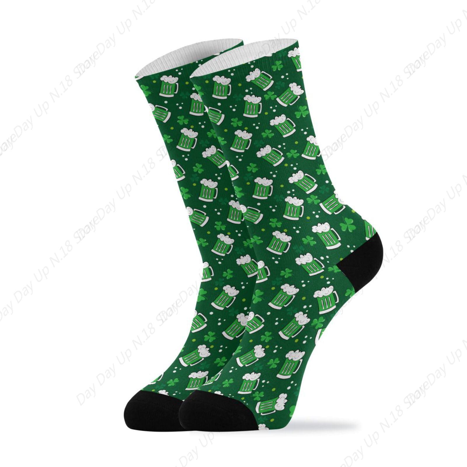 Green Clover Leaf Beer St. Pat - Cotton Crew Sock Pack ulasan dan harga
