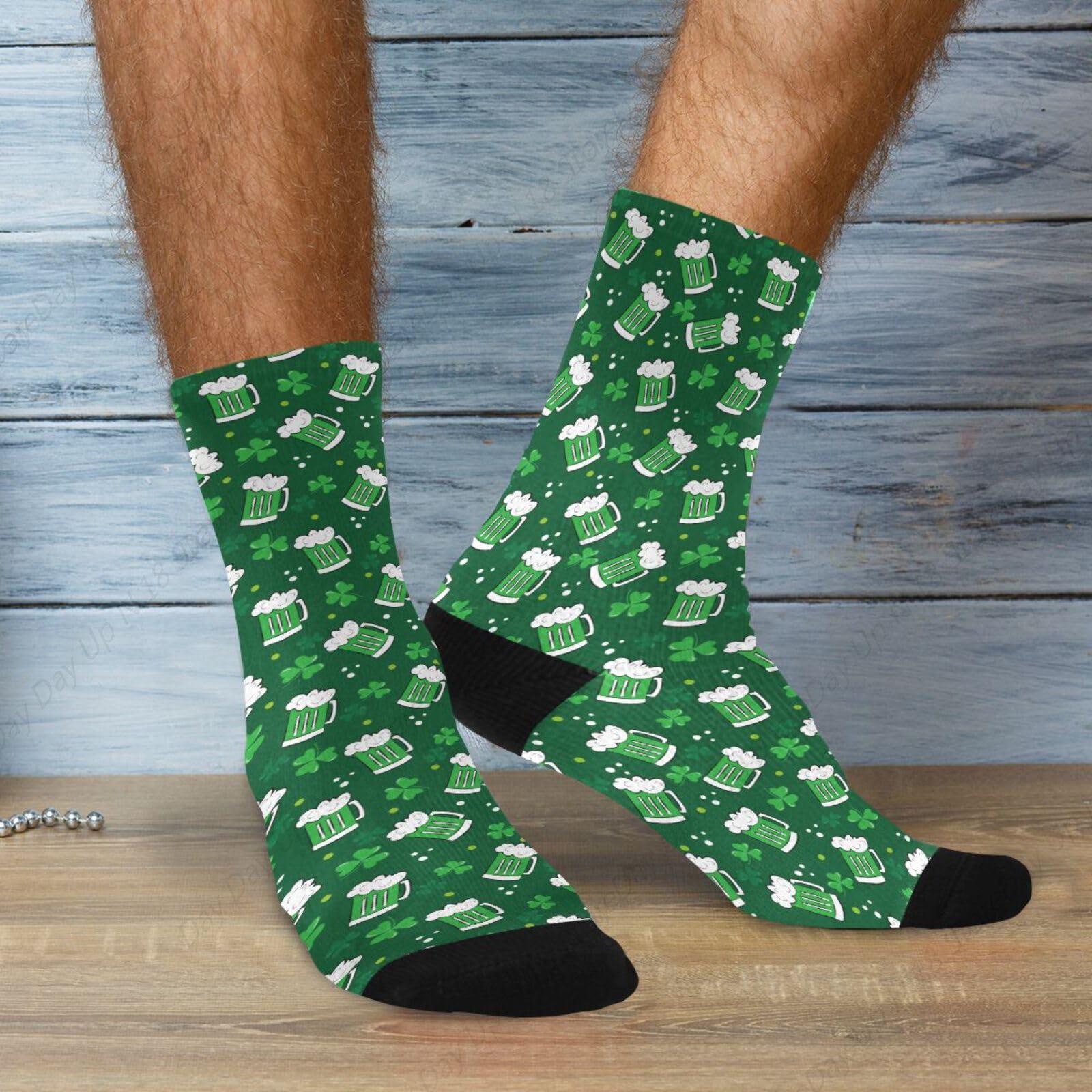 Green Clover Leaf Beer St. Pat - Cotton Crew Sock Pack ulasan dan harga