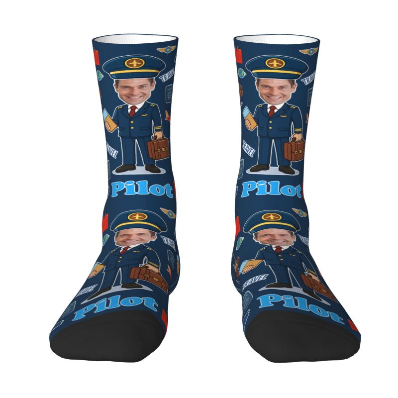 Novelty Men's Funny Pilot Cust - Dress Sock Men ulasan dan harga