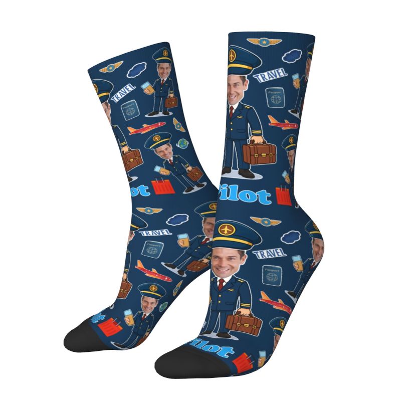 Novelty Men's Funny Pilot Cust - Dress Sock Men ulasan dan harga