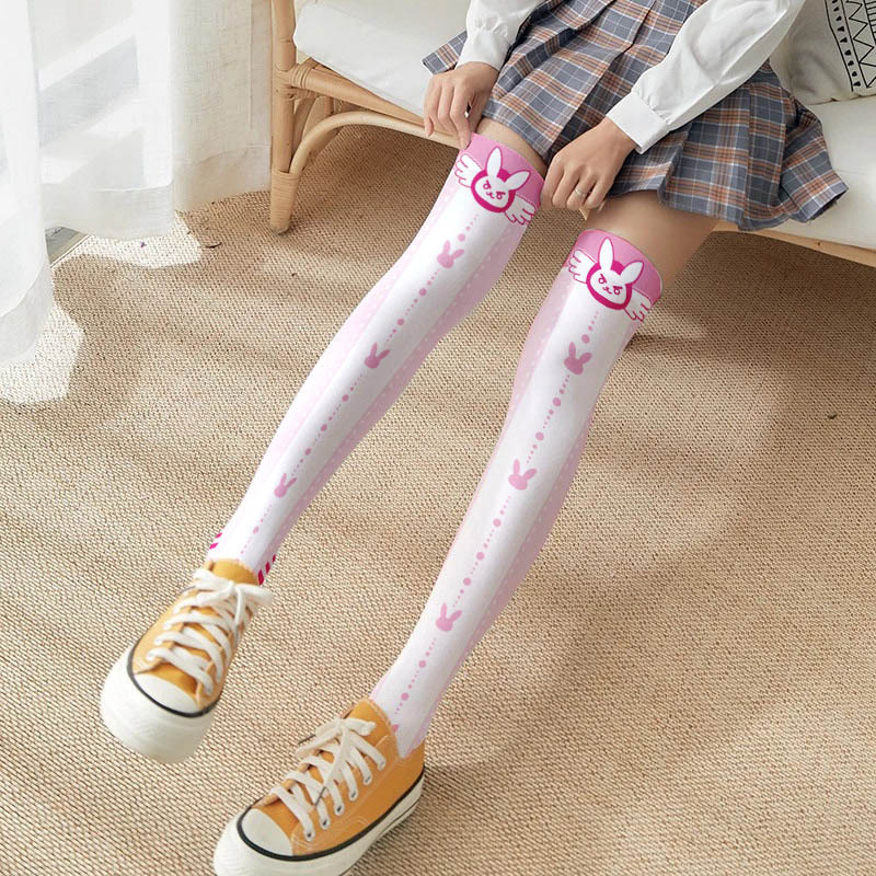 Game OW D.Va Cartoon Printed K - Silk Sock Bamboo ulasan dan harga
