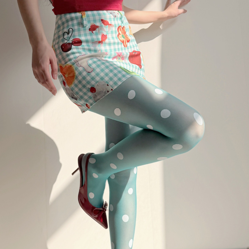 Retro Polka Dot Sheer Tights f - Tights Pantyhose Sheer ulasan dan harga