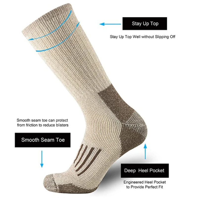 80% Wool Socks Warm Thicken Hi - Wool Hiking Sock ulasan dan harga