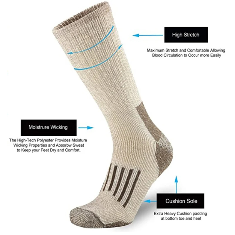 80% Wool Socks Warm Thicken Hi - Wool Hiking Sock ulasan dan harga