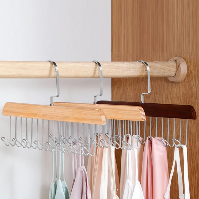Solid Wood Eight-hook Hanger M - Sock Organizer Tray ulasan dan harga
