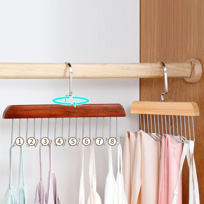 Solid Wood Eight-hook Hanger M - Sock Organizer Tray ulasan dan harga