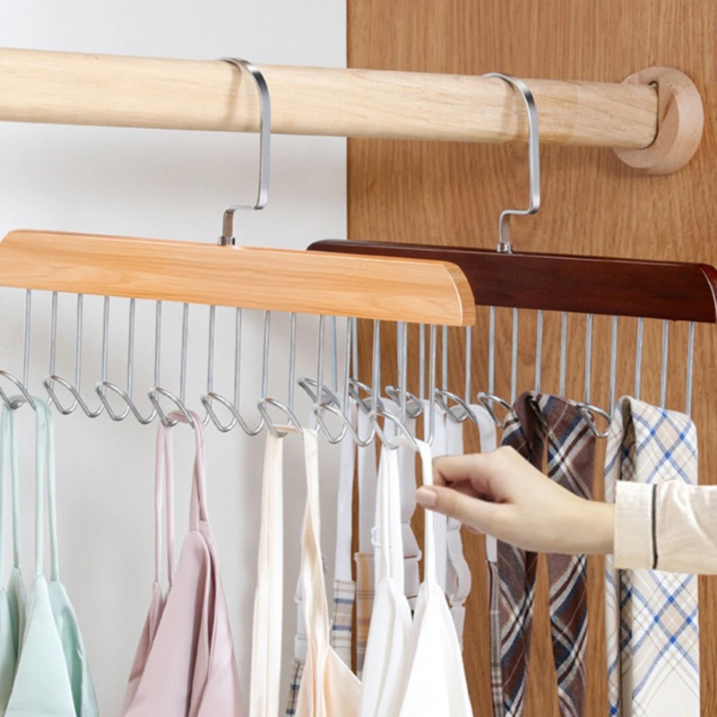 Solid Wood Eight-hook Hanger M - Sock Organizer Tray ulasan dan harga