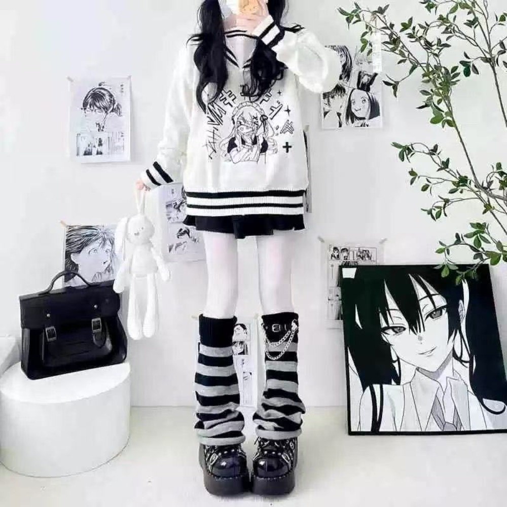 Japanese Style Harajuku Knit L - Boot Sock Slouchy ulasan dan harga