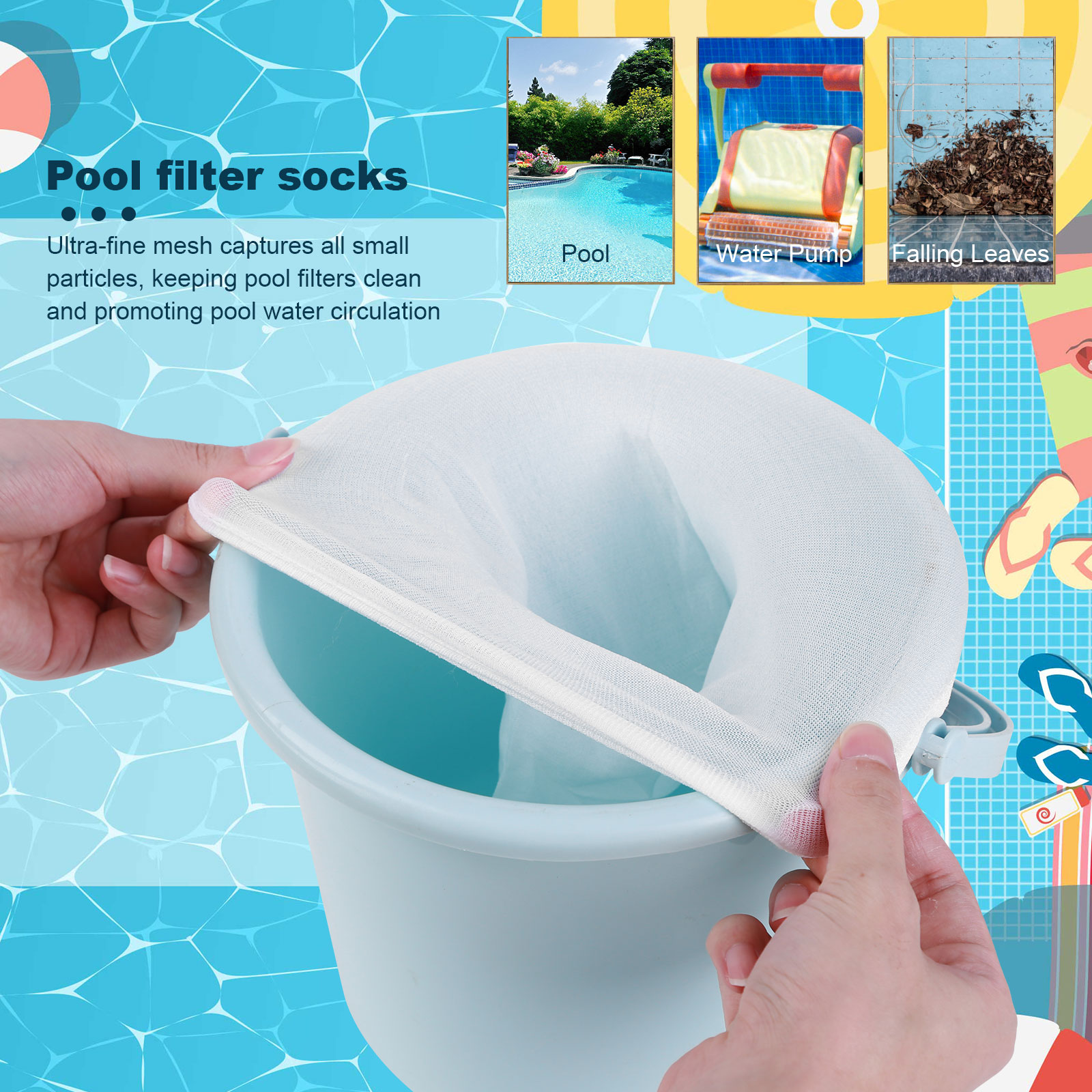 100-5PCS Pool Skimmer Socks El - Sock Organizer Tray ulasan dan harga
