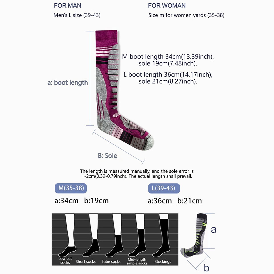 GTUBIKE Merino Wool Ski Socks, - Thermal Sock Winter ulasan dan harga