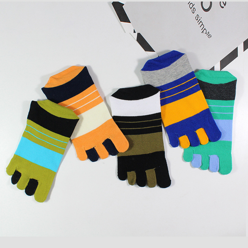 1/5 Pairs Men Colorful Stripe  - Toe Sock Split ulasan dan harga