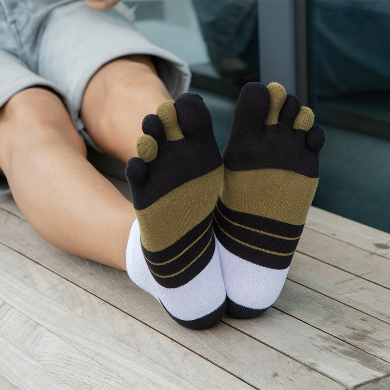 1/5 Pairs Men Colorful Stripe  - Toe Sock Split ulasan dan harga