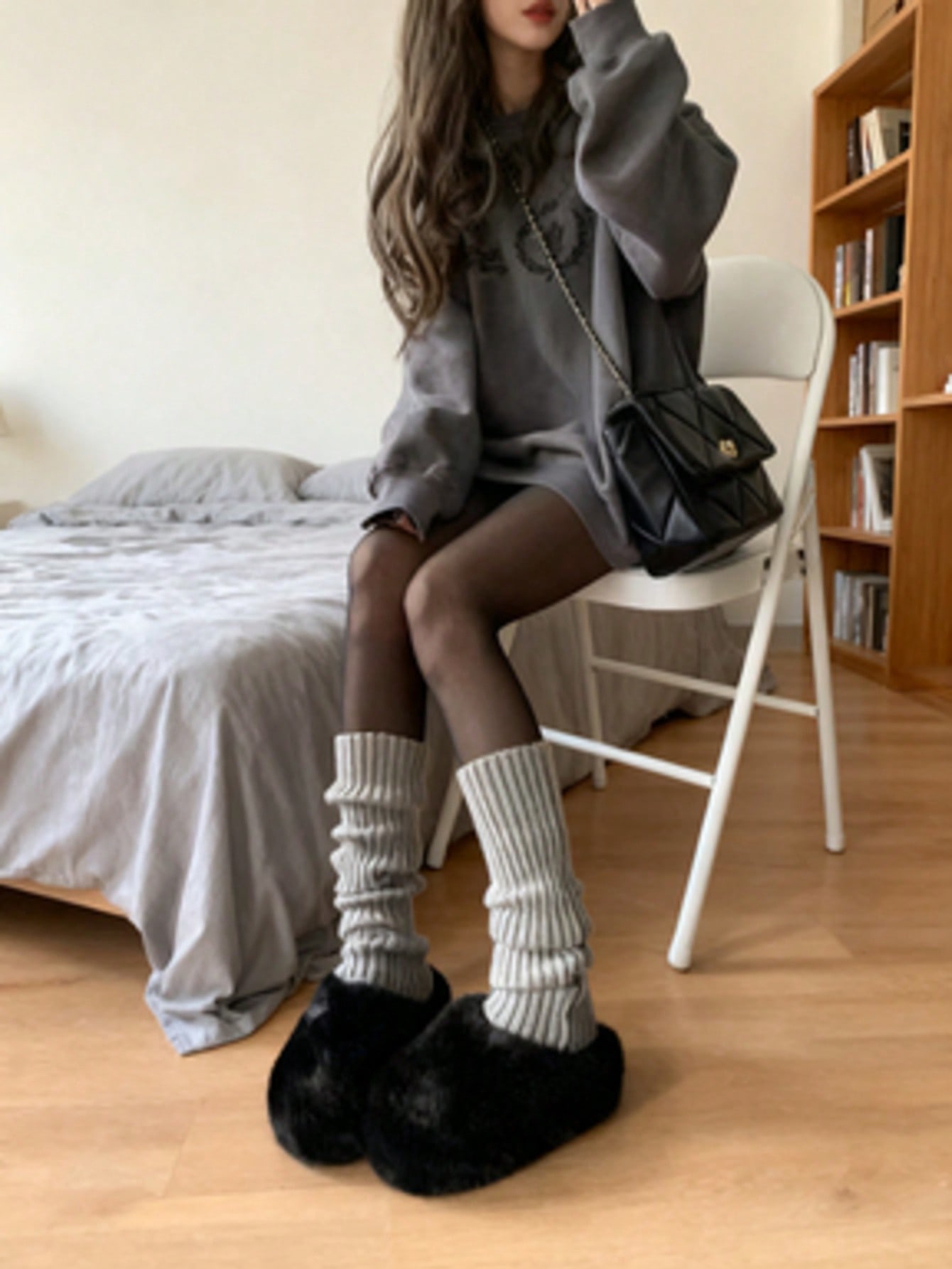 2pcs 70cm Extended Leg Warmers - Boot Sock Slouchy ulasan dan harga