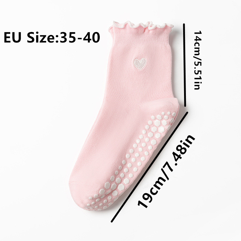3 Pairs Women Heart Pattern Fr - Grip Sock Yoga ulasan dan harga
