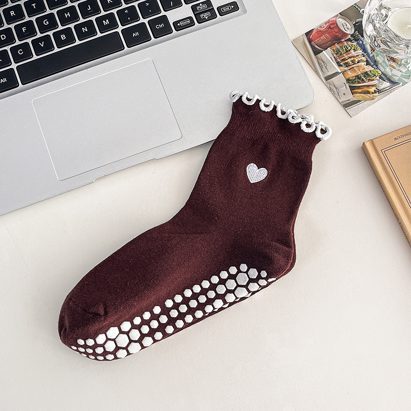 3 Pairs Women Heart Pattern Fr - Grip Sock Yoga ulasan dan harga