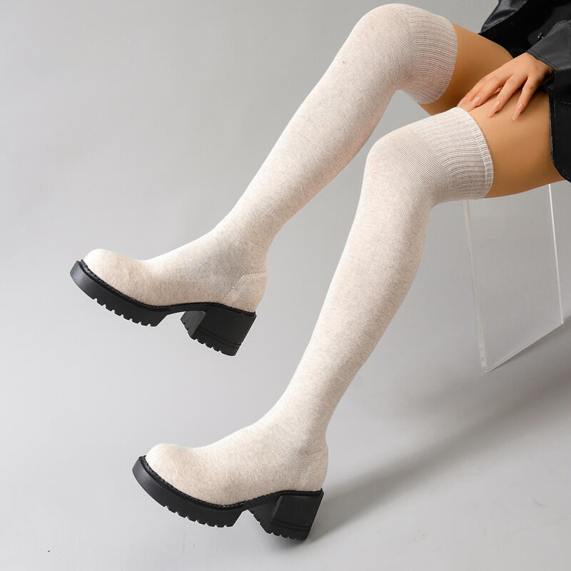 Chunky Platform Over The Knee  - Knee High Sock Women ulasan dan harga