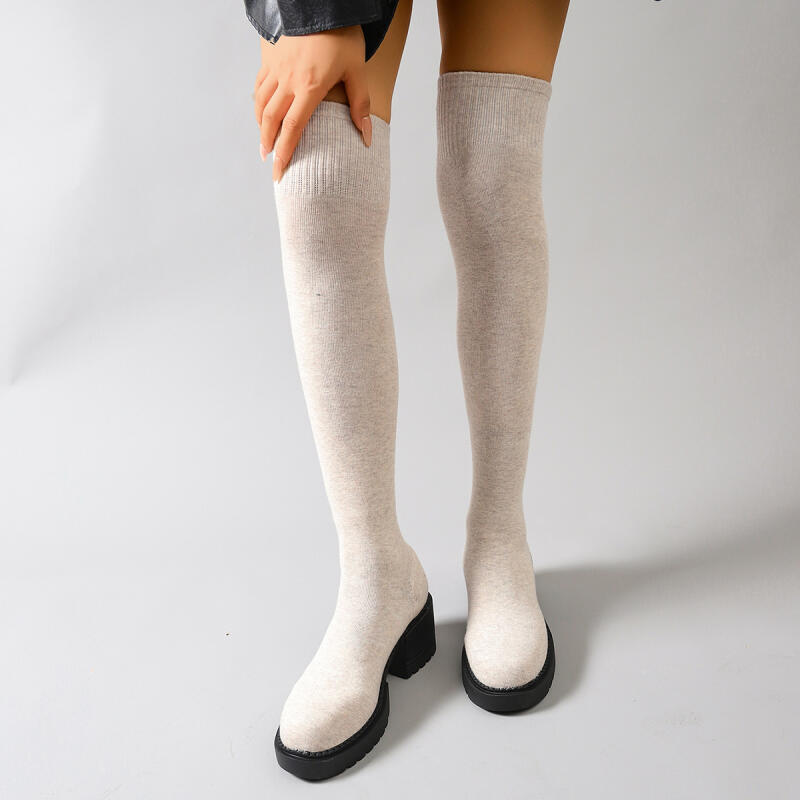 Chunky Platform Over The Knee  - Knee High Sock Women ulasan dan harga