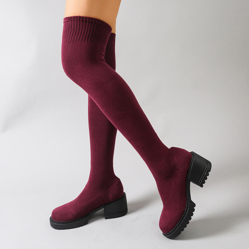 Chunky Platform Over The Knee  - Knee High Sock Women ulasan dan harga