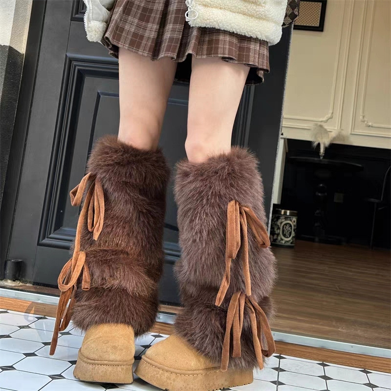 Faux Fur Leg Warmers for Women - Boot Sock Slouchy ulasan dan harga