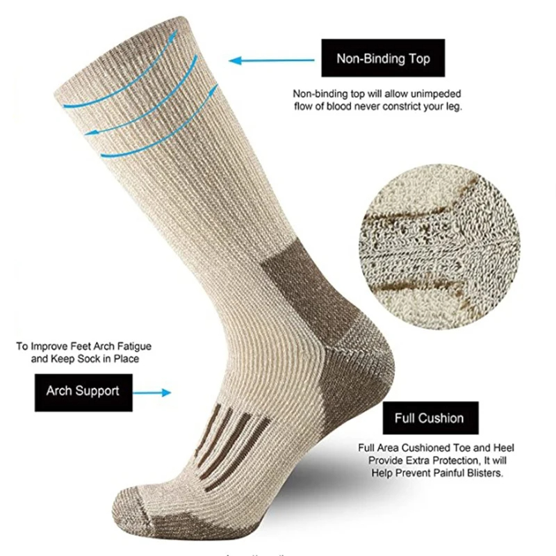 80% Wool Socks Thicken Warm Hi - Wool Hiking Sock ulasan dan harga