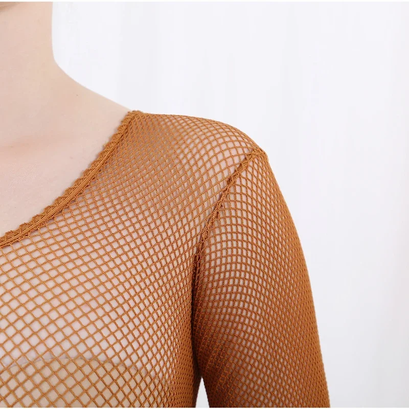 Latin Dance Full Body Jumpsuit - Fishnet Stocking Women ulasan dan harga