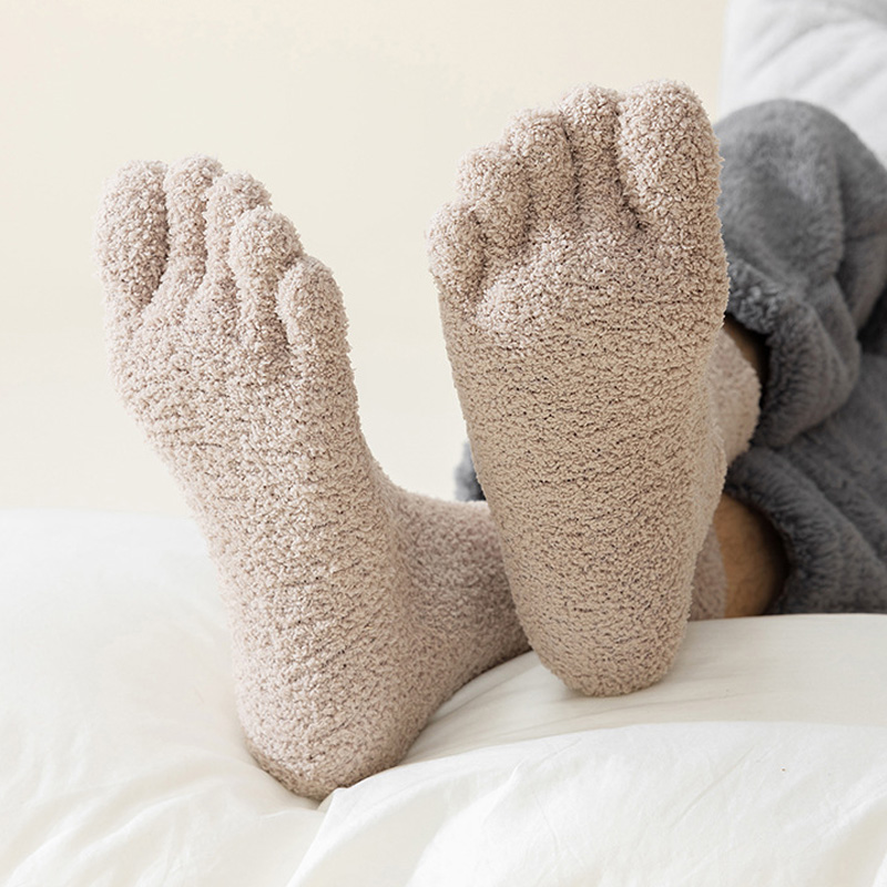 1/5 Pairs Mans Thermal Toe Soc - Thermal Sock Winter ulasan dan harga